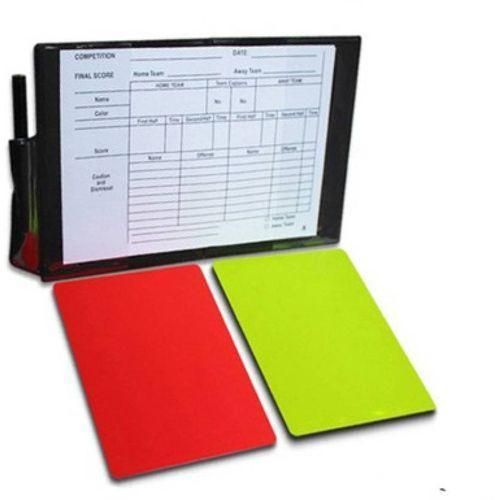 Football Referee Cards Set – Red & Yellow Cards with Pencil and Scorebook – Soccer Foul Card Kit for Match Officials, Coaches and Training Games