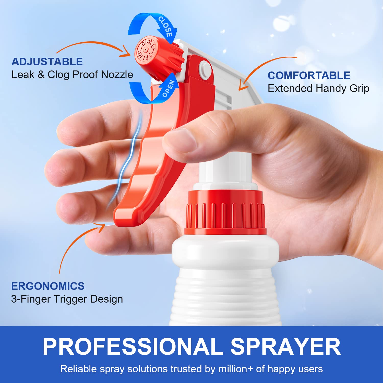 1L Spray Bottle Multi-Purpose Water Sprayer – Hand Pressure Pump Bottle for Cleaning, Gardening, Car Wash & Home Use
