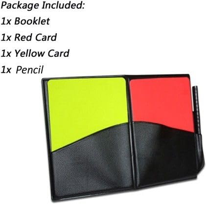 Football Referee Cards Set – Red & Yellow Cards with Pencil and Scorebook – Soccer Foul Card Kit for Match Officials, Coaches and Training Games