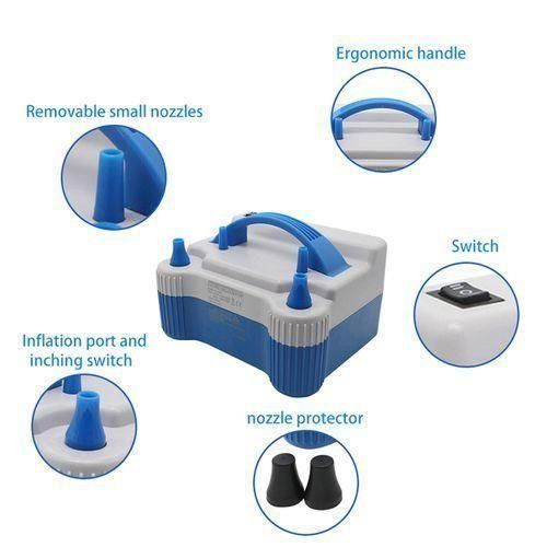Electric Balloon Pump Dual Nozzle Air Inflator – Fast Portable Balloon Blower Machine for Party Decorations, Events & Celebrations