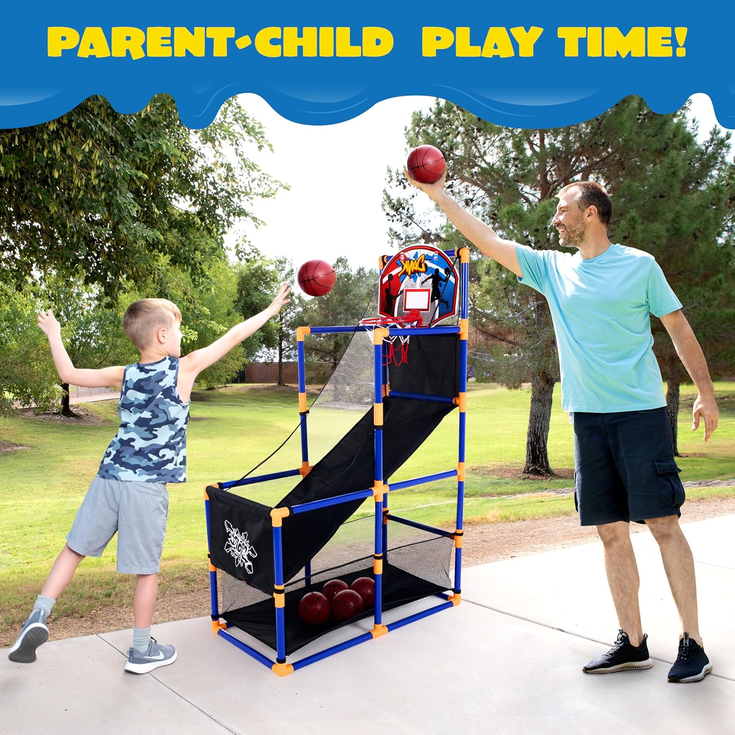 Kids Basketball Hoop Set Indoor Sports Toy – Adjustable Height Mini Basketball Game with Ball for Children Training Play
