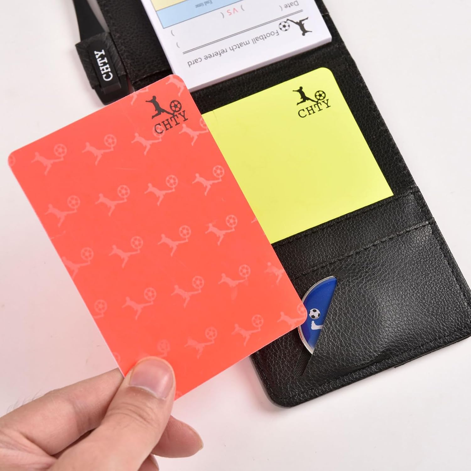 Football Referee Cards Set – Red & Yellow Cards with Pencil and Scorebook – Soccer Foul Card Kit for Match Officials, Coaches and Training Games