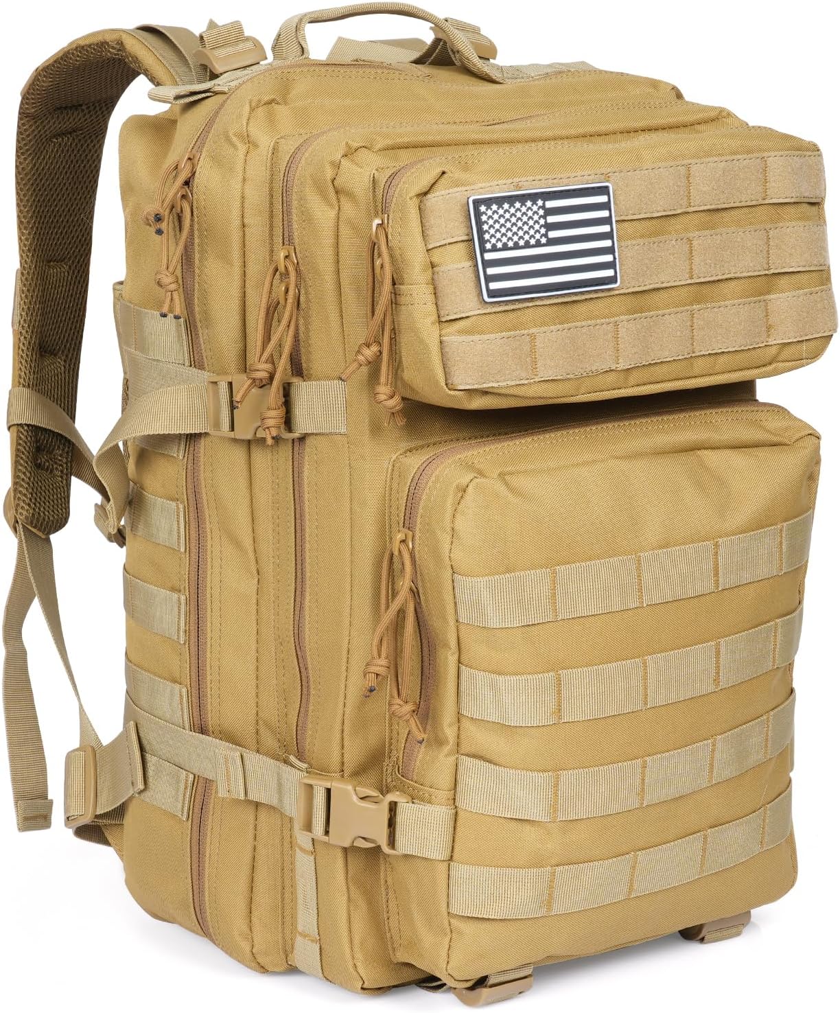 50L Waterproof Tactical Backpack Military Camping Hiking Travel Rucksack Large Capacity Outdoor Bag-Brown