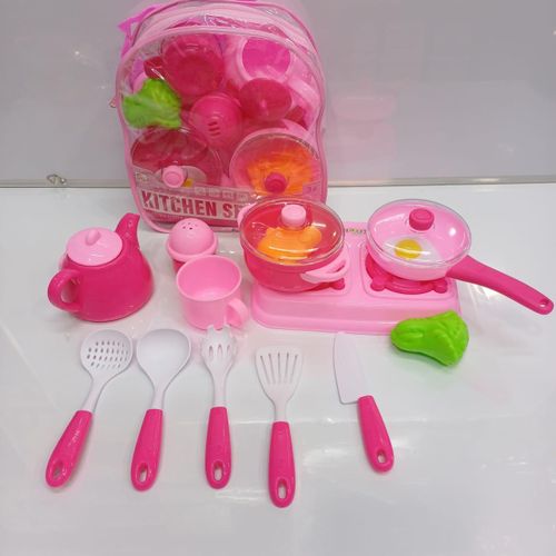 Kitchen Set Toy For Girls Pretend Play Cooking Set With Accessories Educational Role Play Toy For Kids Fun Learning Kitchen Play Set