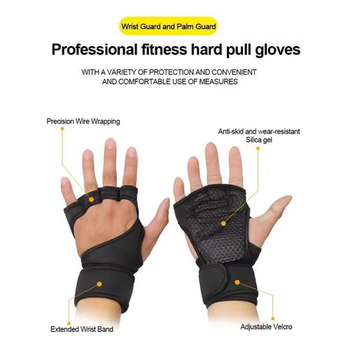 Weightlifting Gloves with Wrist Support – Gym Training Gloves Anti-Slip Fitness Gloves for Gym Workout Weight Lifting & Cross Training