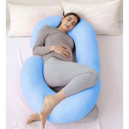 C Shape Pregnancy Pillow Blue – Full Body Maternity Sleeping & Support Pillow for Pregnant Women