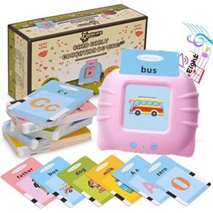 Flash Card Reader Word Learning Toy – 112 Cards (224 Words) Educational Talking Device for Kids Early Language Development