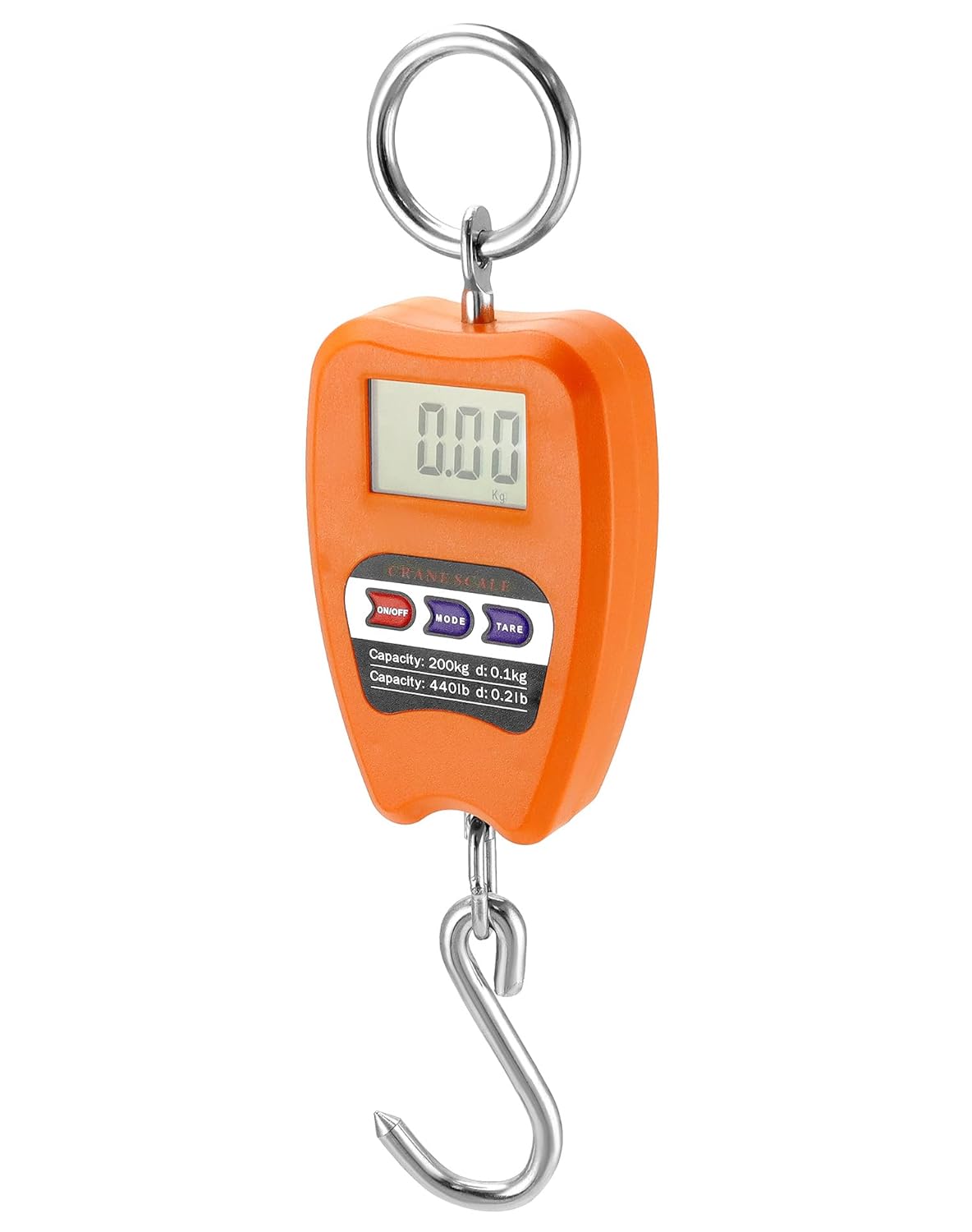 200KG Digital Hanging Scale with Accurate Sensors – Portable Mini Crane Scale with Hooks for Farm, Butchery, Fishing & Outdoor Weighing