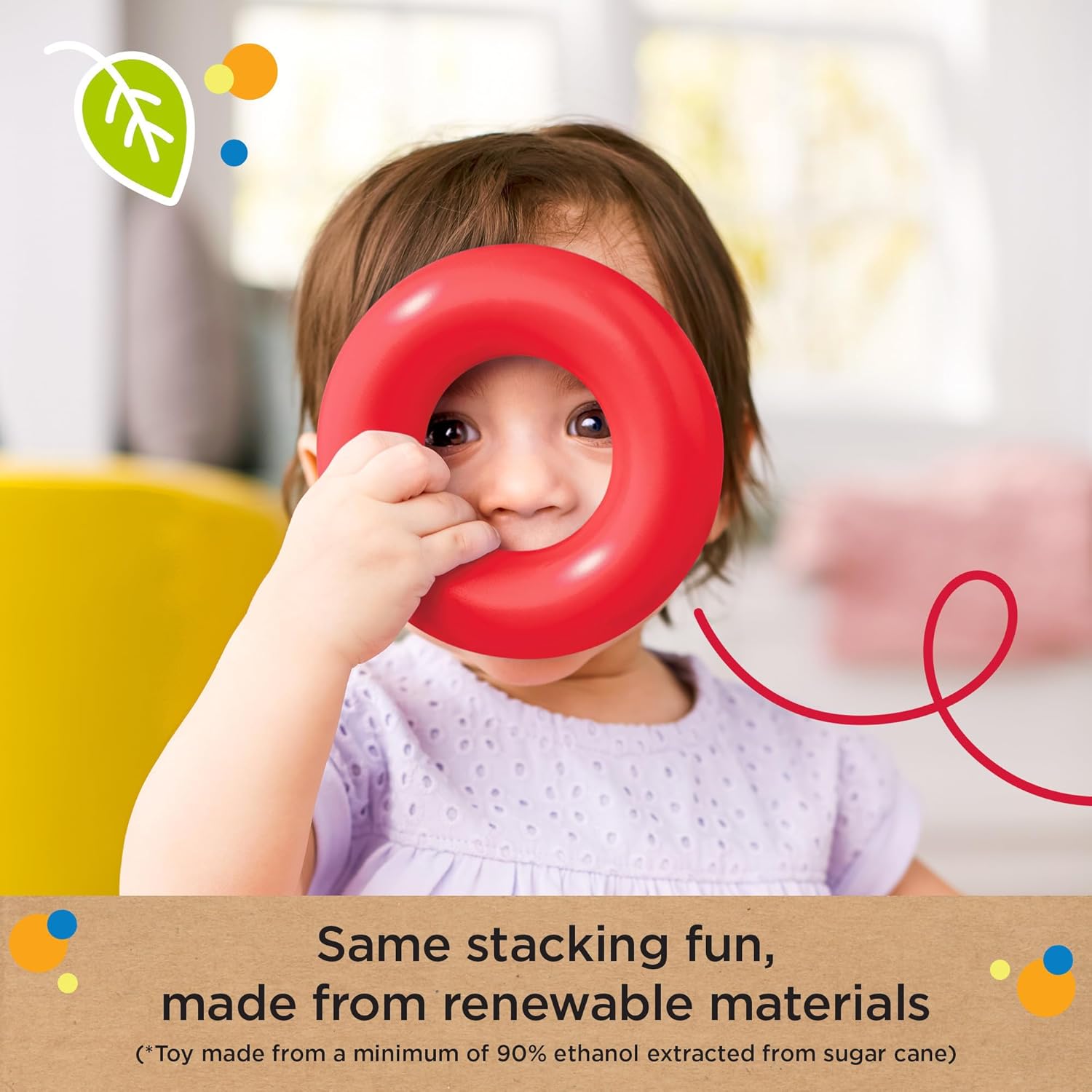Rock-a-Stack Ring Stacking Toy – Infant Learning Educational Toy for Shape, Color Recognition & Early Motor Skills Development