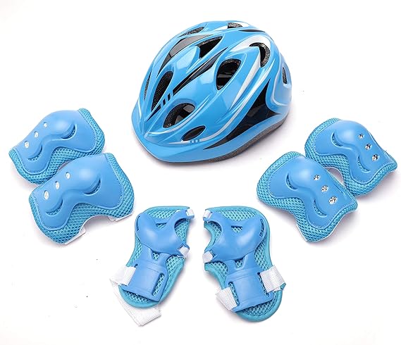 7 in 1 Cycling & Skating Protective Set – Helmet, Knee Pads, Elbow Pads & Wrist Guards Safety Gear Kit for Outdoor Sports