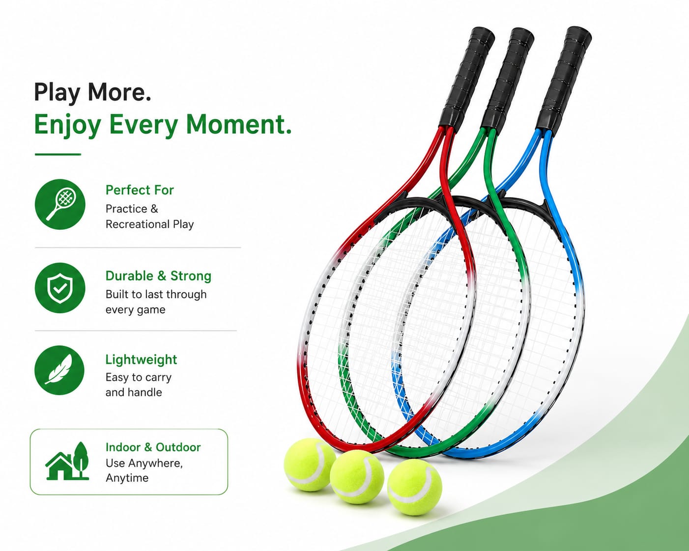Kids Tennis Racket Set Lightweight Junior Tennis Racket for Children Outdoor Sports Training & Recreational Play