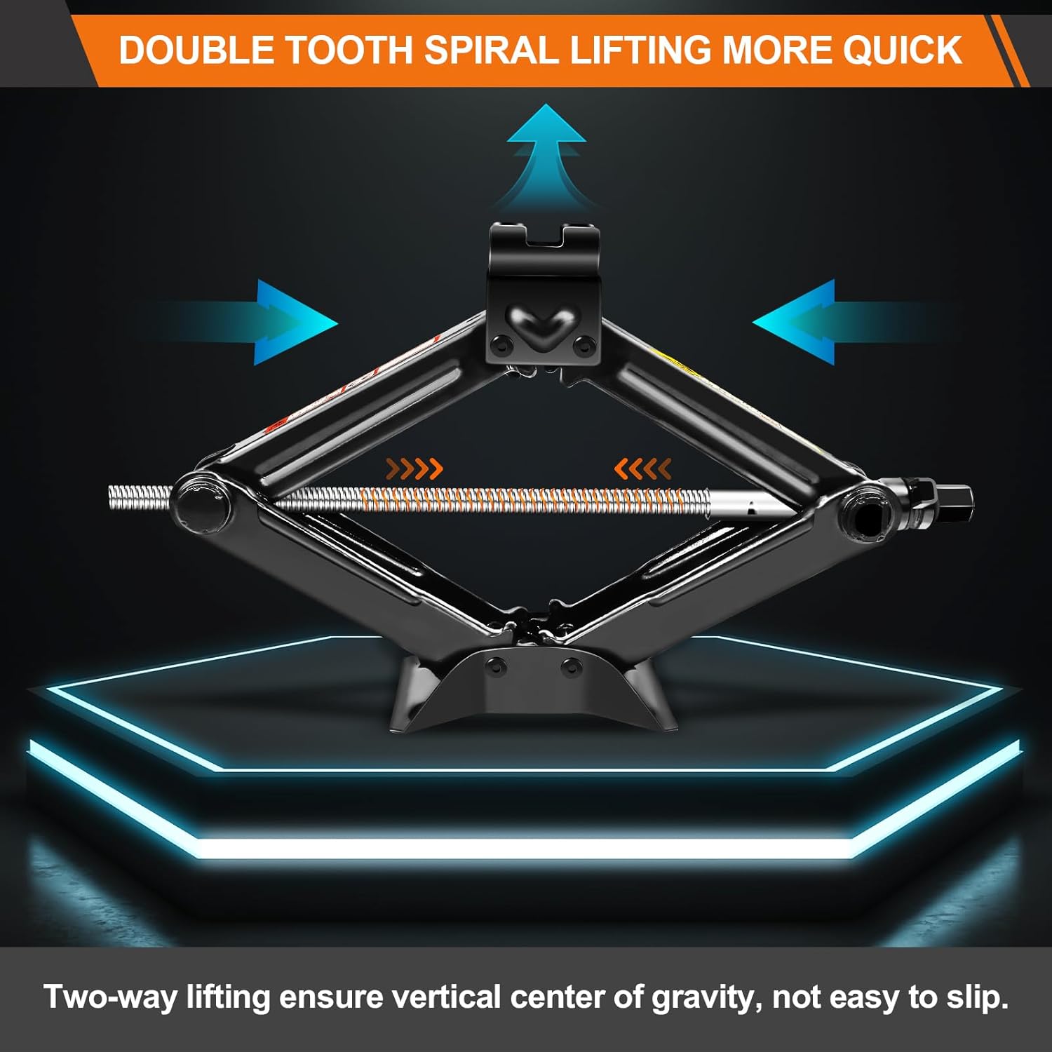 2 Ton Scissor Jack Heavy Duty Car Lift Jack with Crank Handle for Emergency Tyre Change, SUV, Sedan & Hatchback