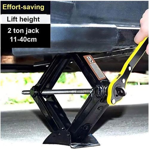 2 Ton Scissor Jack Heavy Duty Car Lift Jack with Crank Handle for Emergency Tyre Change, SUV, Sedan & Hatchback