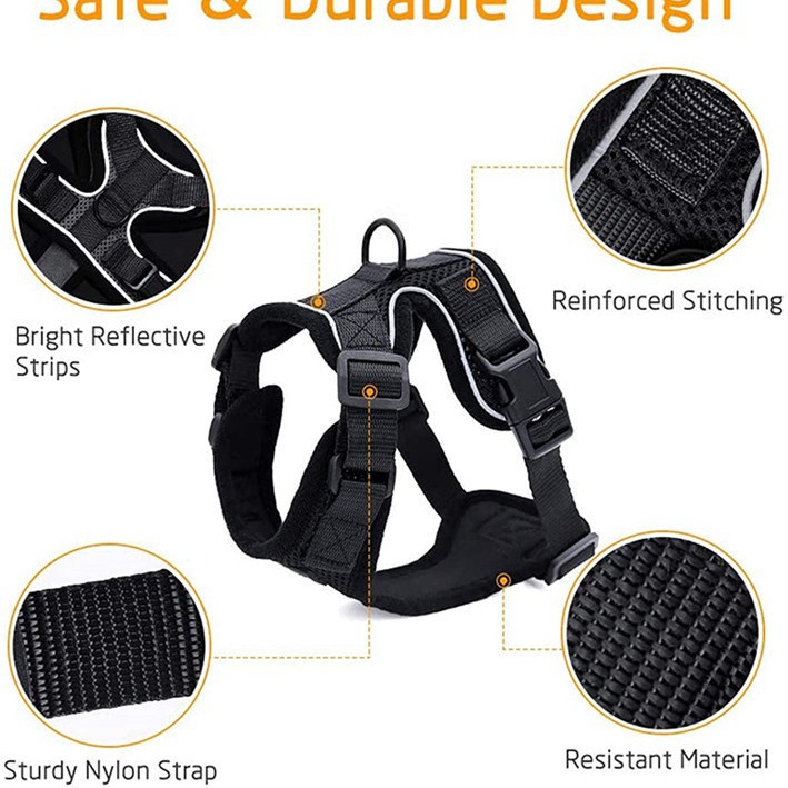 Cat Harness and Leash Set, Escape Proof Vest, Soft Breathable Mesh, Easy Adjustable Fit, Snap Buckles, Sturdy Clip,  for Small & Average Cats Walks