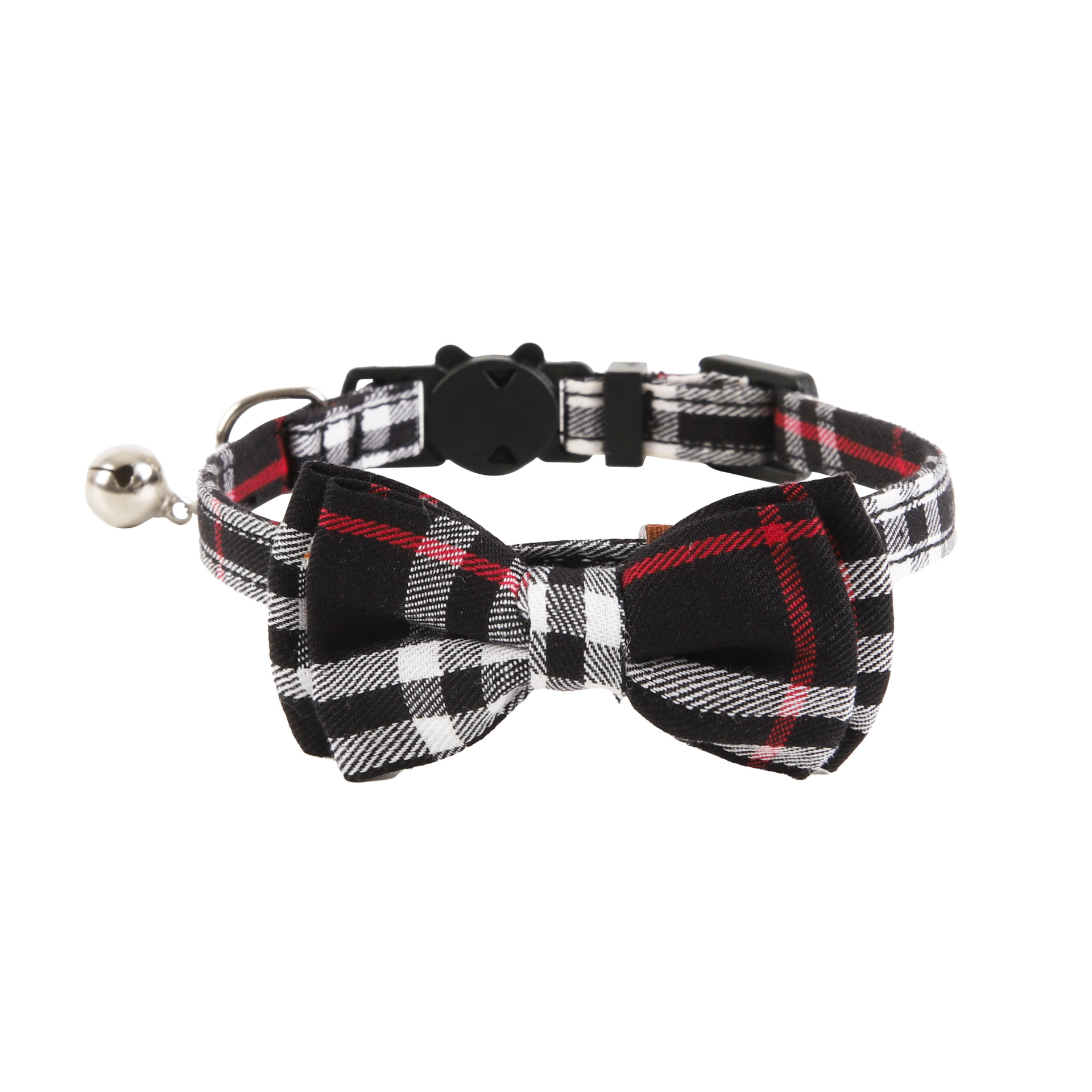 Cat Collars Breakaway with Cute Bow Bell - 2 Pack Kitten Collar Plaid Cat Collar with Removable Bowtie Cat Collar for Cats Kittens