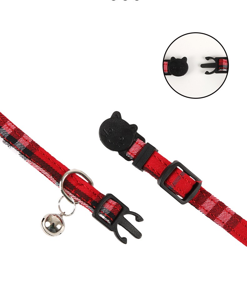 Cat Collars Breakaway with Cute Bow Bell - 2 Pack Kitten Collar Plaid Cat Collar with Removable Bowtie Cat Collar for Cats Kittens