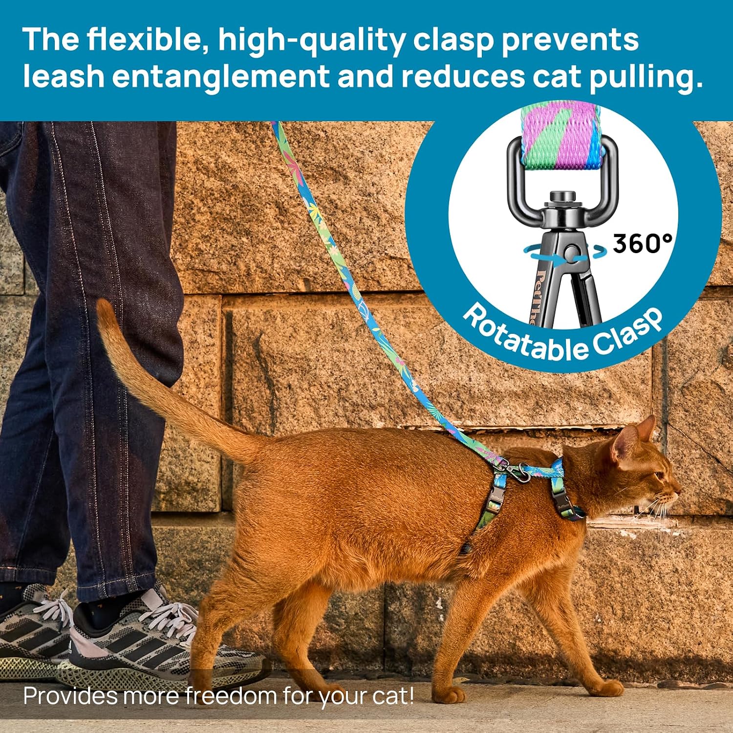 Adjustable Cat Harness and Leash Set Escape Proof | Comfortable Soft Lightweight, Use Safe & Easy, Walking Travel Kitten Harness for Small Medium Large Cats