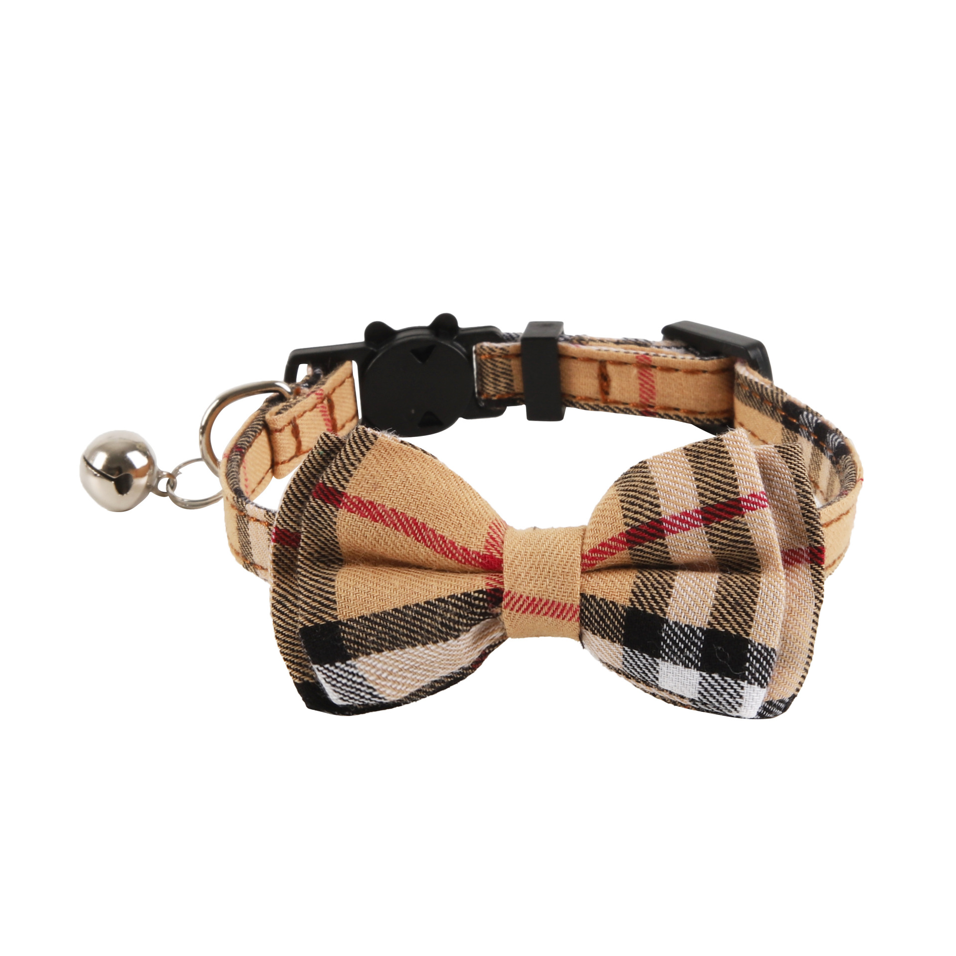 Cat Collars Breakaway with Cute Bow Bell - 2 Pack Kitten Collar Plaid Cat Collar with Removable Bowtie Cat Collar for Cats Kittens