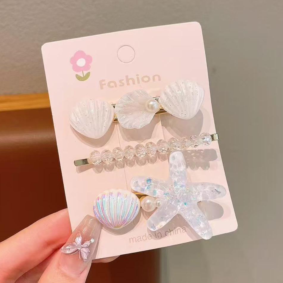 Children Hair Clip Set – 3Pcs Mermaid Tail & Princess Claw Clips, Baby Flyaway Hair Clip, Side Hair Clamps for Girls, Toddler Hair Accessories for Daily Use