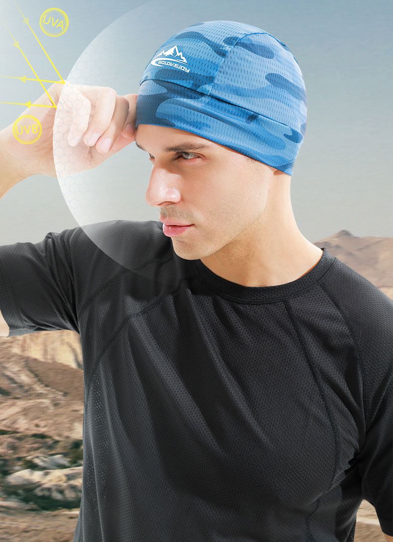 Men's Ice Silk Cycling Cap Skull Cap, Quick Dry Breathable Sun Hat, UPF 50+ UV Blocking Outdoor Sports Cap for Running Camping Travel
