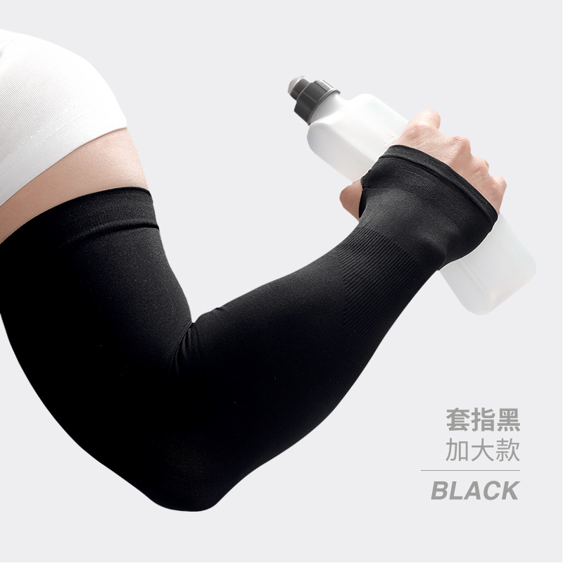 1 Pair Arm Sleeves Men's Plus Size, UPF 50+ Ice Cooling UV Protection Sleeves, Breathable Long Sleeve Covers for Outdoor Sports