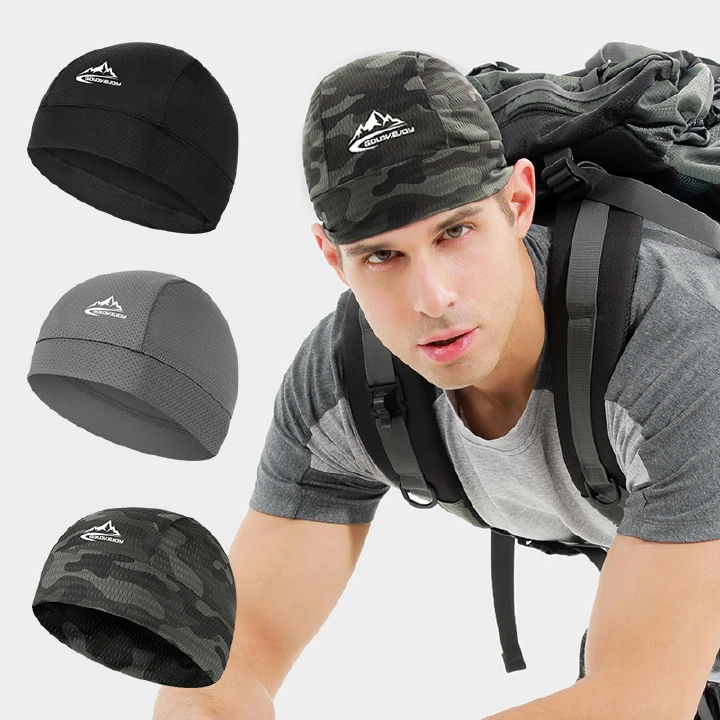 Men's Ice Silk Cycling Cap Skull Cap, Quick Dry Breathable Sun Hat, UPF 50+ UV Blocking Outdoor Sports Cap for Running Camping Travel