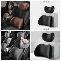 2 Piece Memory Foam Car Headrest Lumbar Support Cushion for Neck and Back Pain Relief, Ergonomic Design for Comfortable Driving, Adjustable Soft Cushion for Cars, Trucks, SUVs