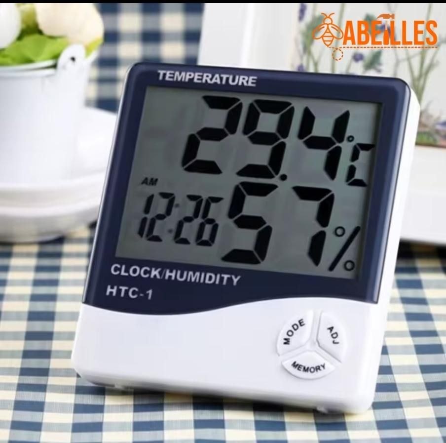 HYGROMETER. Digital Indoor Outdoor Hygrometer LCD Temperature Humidity Meter with Clock Accurate Sensor Home Office Garden Weather Monitor Easy-to-Read Display Multifunctional Thermometer