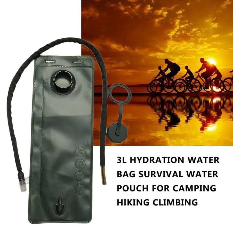 WATER BACKPACK. Water Bladder Hydration Backpack 3Liters Large Capacity Water Bags, Extended drinking tube with bite valve allows for quick, easy sipping without removing the backpack,military design