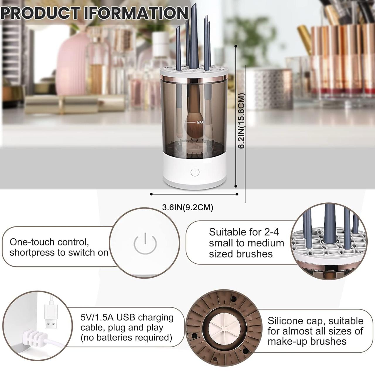 Quick Wash & Dry Makeup Brush Cleaner ,Portable&Automatic ,Brushes,Beauty blenders ,foundation brushes ,Cleaner Cleanser Machine, beauty blender, make up tool must have