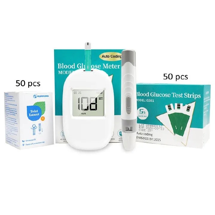 High quality Glucometer Blood Sugar Monitor Blood Glucose Test Machine+50 Strips+50 Lancets
