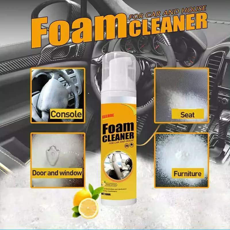 100ml Multipurpose Foam Cleaner – Powerful Cleaning Spray for Cars, Upholstery, Household Surfaces, Stains & Grime, No-Residue Formula