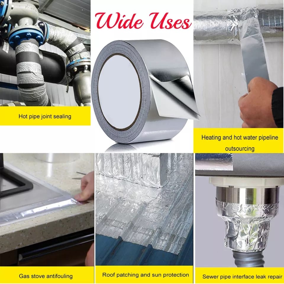 High Temperature repair tape /table top beautification tape ,Resistant Smoke Exhaust Pipe Sealing Repairs Tape/Kitchen Leak Proof Heat Insulation Aluminum Foil Sealing.