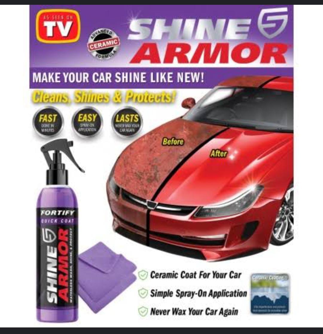 Shine Armor make your car Shine like new ✅The ultimate ceramic coating,no streaking, swearing or scratching cuts dirt grime and grease