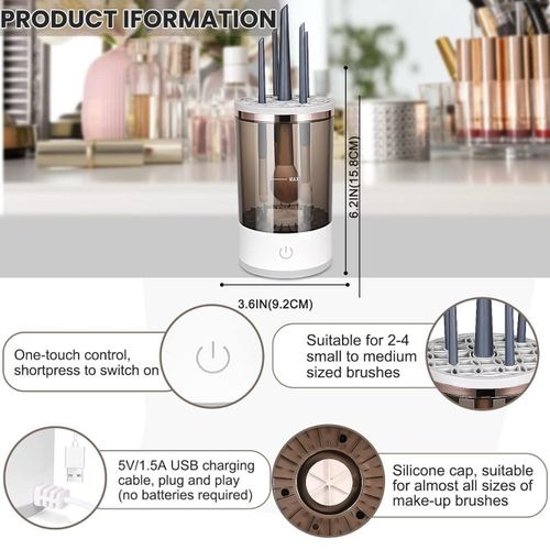 All new Automatic make up brush cleaner ,with usb plugin ,clean brushes and dry ,keep of bacteria from dirty brushes ideal for make up artists best girls gift , clean foundation contour powder brushes