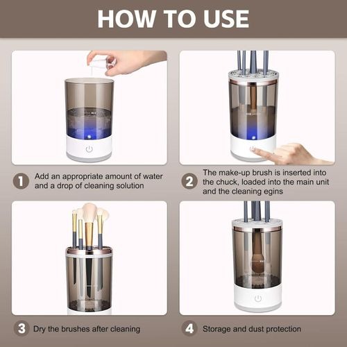 All new Automatic make up brush cleaner ,with usb plugin ,clean brushes and dry ,keep of bacteria from dirty brushes ideal for make up artists best girls gift , clean foundation contour powder brushes