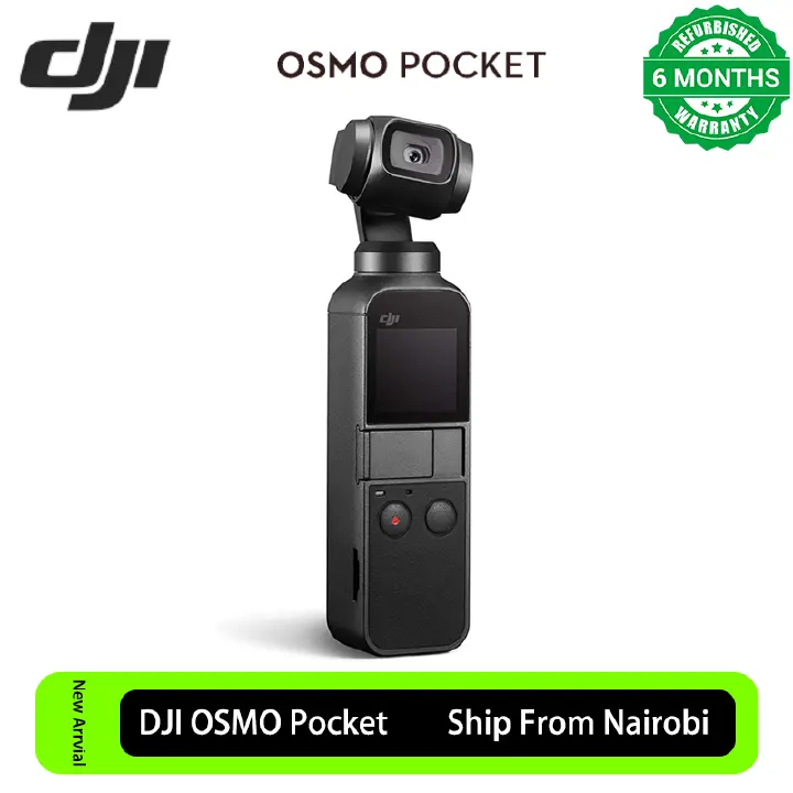 Refurbished DJI OSMO Pocket Handheld 3-Axis Gimbal Stabilizer with integrated Camera 12 MP 1/2.3" CMOS 4K60 Video, for YouTube, TikTok, Video Vlog, Streamlabs, Attachable to Smartphone, Android, iPhon