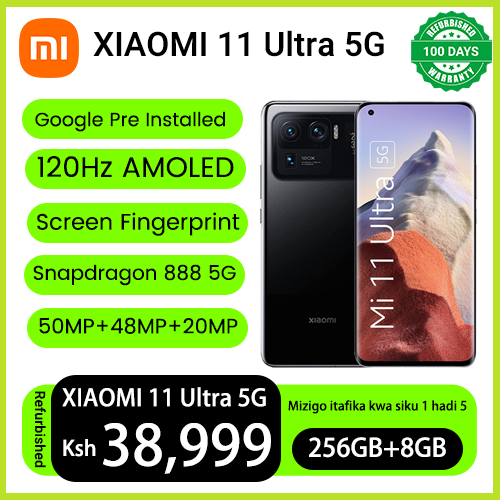 Refurbished Phones XIAOMI MI 11 Ultra 6.81" 120Hz AMOLED Curved Screen Snapdragon 888 50MP+48MP+48MP Triple Camera Original Screen 256GB Storage XIAOMI 11ultra Smart Phones
