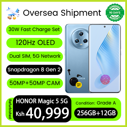Refurbished Phones HONOR Magic5 5G 12GB RAM Snapdragon 8 Gen 2 6.73" 120Hz OLED Dual SIM 5G Network 5100mAh Battery 54MP+32MP+50MP Camera Android 13 Under Display Fingerprint  Smart Phones
