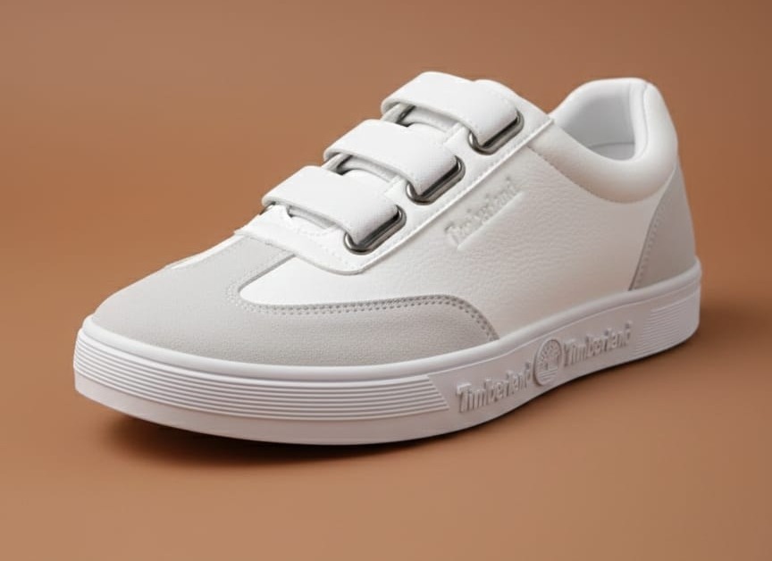 🔥 (OFFER) 🔥 Timberland White Velcro Sneakers for Men & Women – Casual Lightweight Fashion Shoes | Comfortable Everyday Walking Trainers | Non-Slip Soft Sole Streetwear Sneakers | Premium White Hook