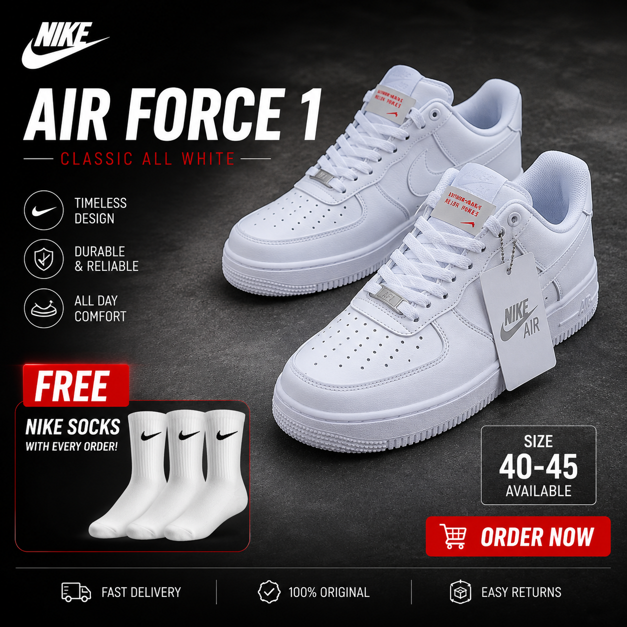 🔥 ( FREE SOCKS ) QUALITY AIR FORCE 1 "WHITE" AIRFORCE 1, COLOUR WHITE ,HIGH QUALITY SNEAKERS. Best shop for Airforce, Air jordan, Airmax tn, Air force sneakers)