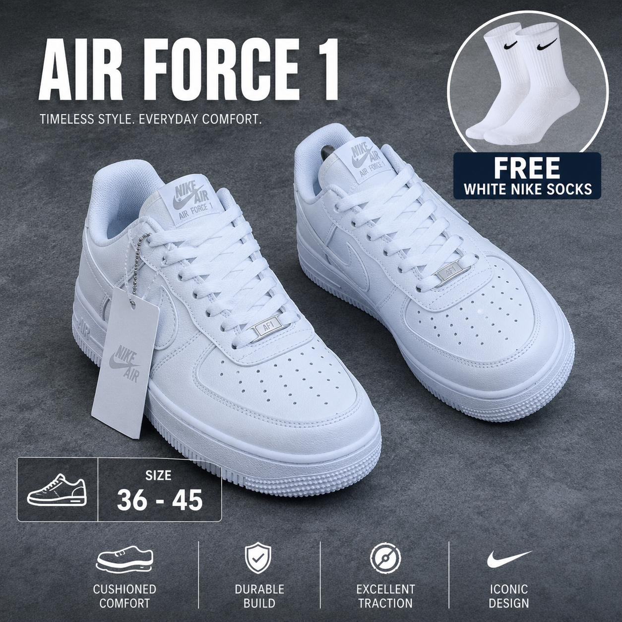 🔥 ( FREE SOCKS ) QUALITY AIR FORCE 1 "WHITE" AIRFORCE 1, COLOUR WHITE ,HIGH QUALITY SNEAKERS. Best shop for Airforce, Air jordan, Airmax tn, Air force sneakers)