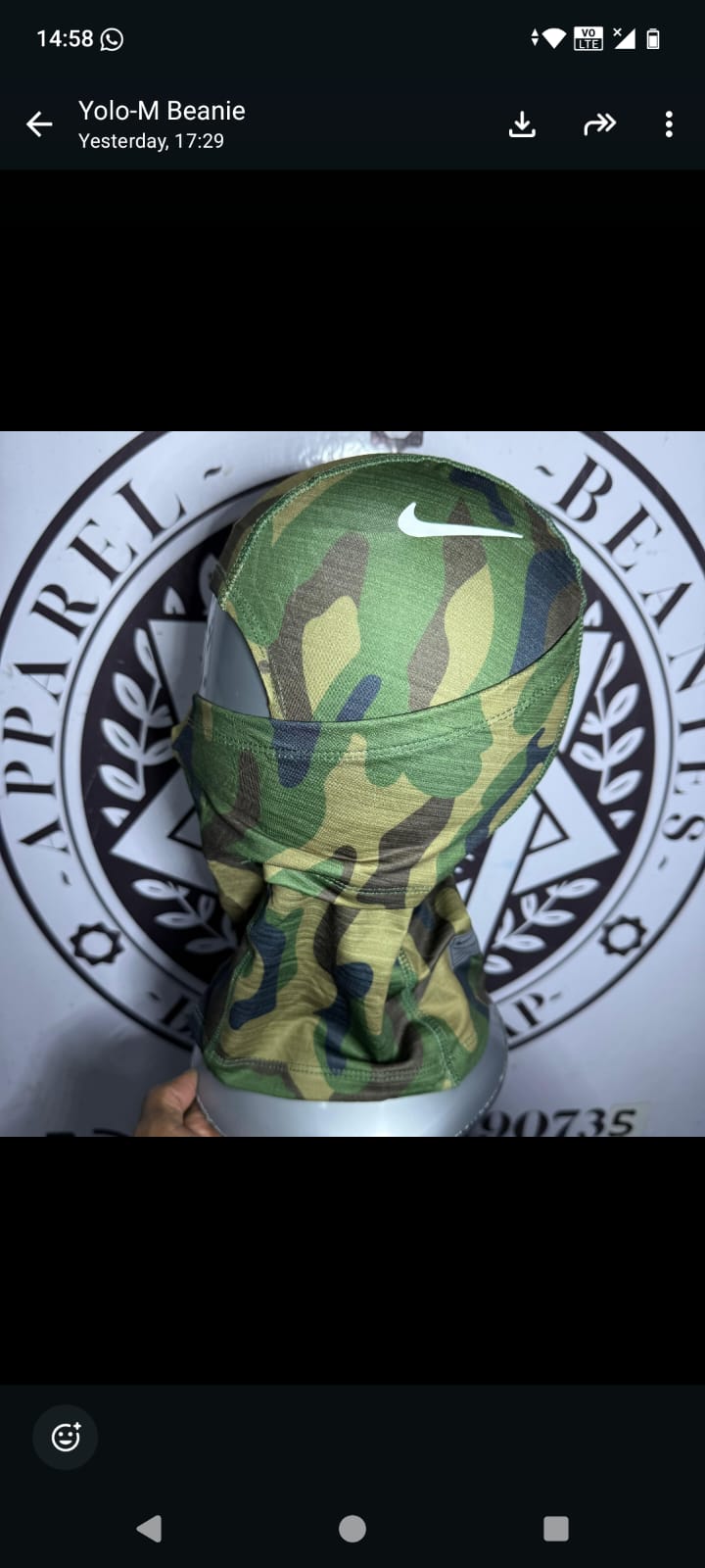 🔥 Nike Pro Therma-FIT Hood Balaclava –Camouflage Winter Face Mask Ski Mask Beanie Full Coverage Cold Weather Sports Hood (mavins, caps, head wraps, head bands)