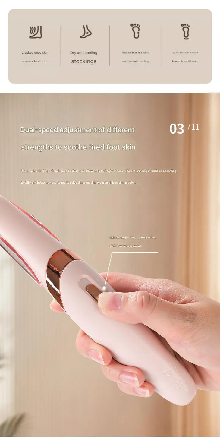 Electric Foot Grinder Foot Care Pedicure Device Callus Remove Artifact for Removing Dead Skin Machine and Calluses Foot Trimmer USB Rechargeable Foot Massager                                         .