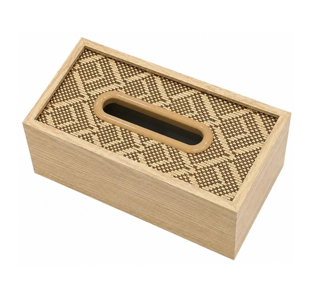 🍂🥳Premium Bamboo Roll-Top Tissue Box – Natural Wooden Serviette Dispenser, Elegant Paper Napkin Holder Case with Tambour Slatted Top for Home, Restaurant, and Office Countertops🌺Crafted entirely fr