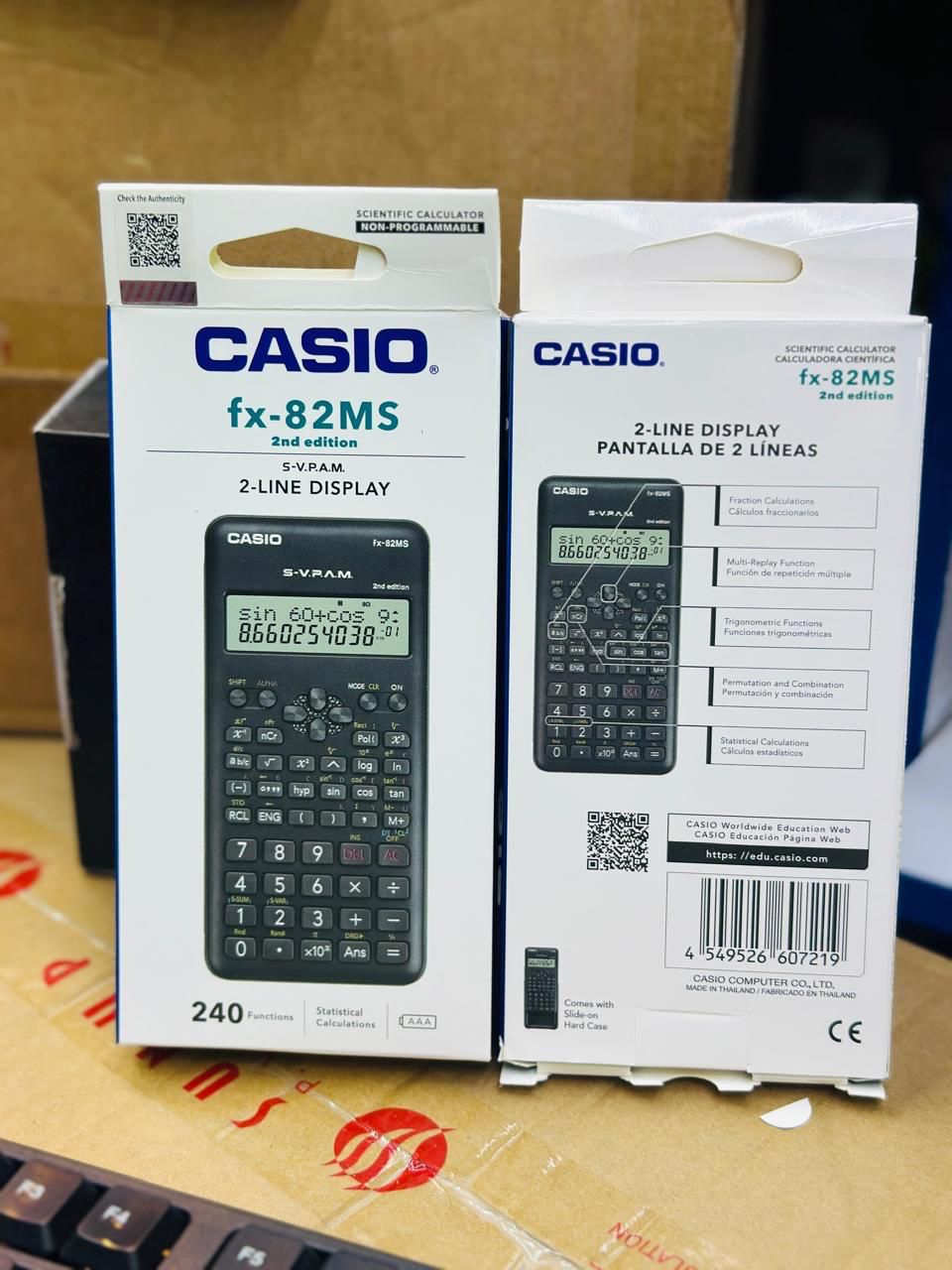 Casio fx-82MS 2nd Edition Scientific Calculator – Non-Programmable with 240 Functions, Solar + Battery Power, 2-Line Display | For Students, Engineers & Professionals