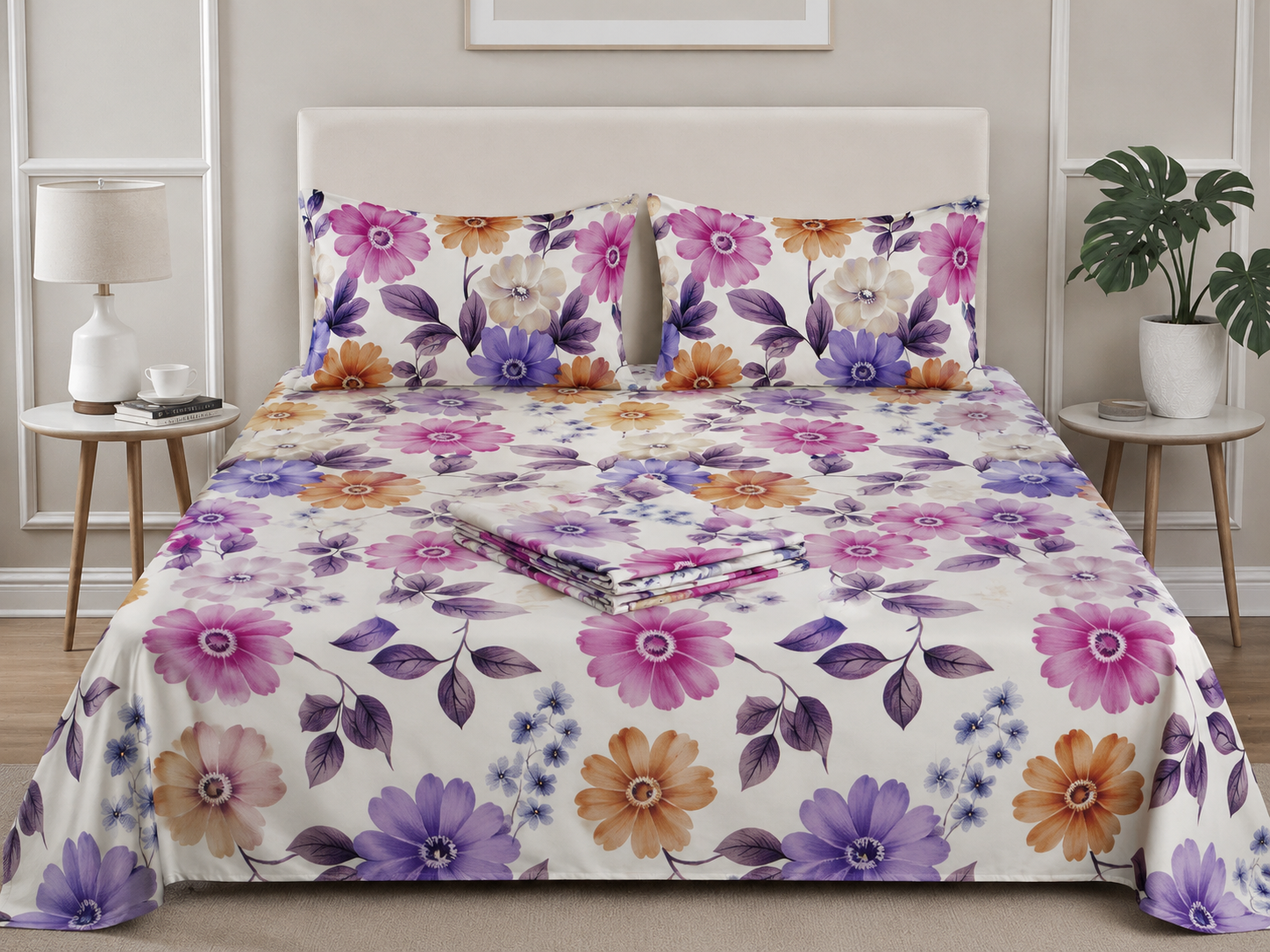 5*6 Bedsheets |4 Piece Bedsheet Set 5x6 – 2 Bedsheets & 2 Pillowcases, Soft, breathable, and comfortable fabric for a restful sleep, Durable and easy to wash for everyday use.
