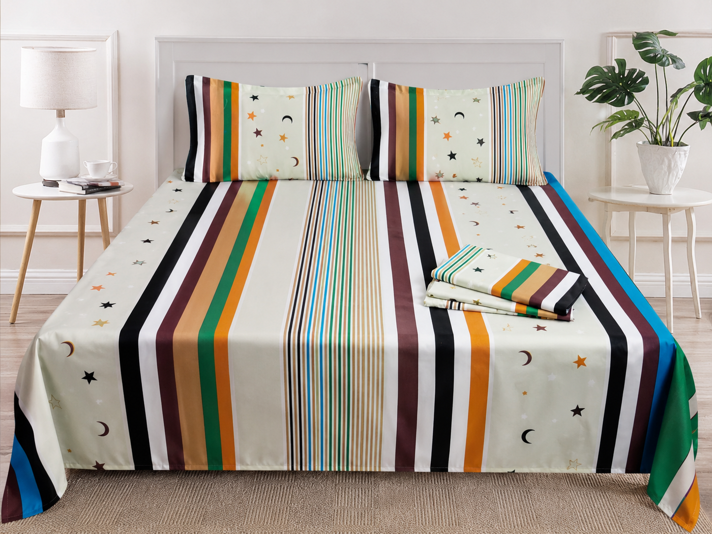 5*6 Bedsheets |4 Piece Bedsheet Set 5x6 – 2 Bedsheets & 2 Pillowcases, Soft, breathable, and comfortable fabric for a restful sleep, Durable and easy to wash for everyday use.