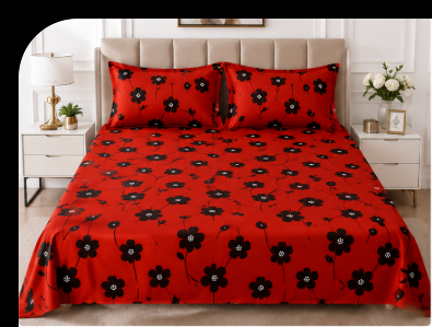 5*6 Bedsheets |Pure Cotton 4 Piece Bedsheet Set 5x6 – 2 Bedsheets & 2 Pillowcases,Doesn't fade after washing, Doesn't shrink, Doesn't slip off the mattress, Easy to wash, Breathable and comfortable.