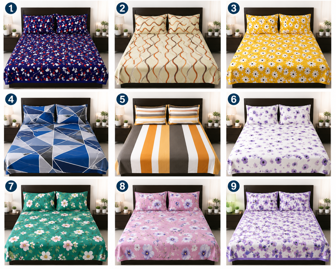 5*6 Bedsheets |Pure Cotton 4 Piece Bedsheet Set 5x6 – 2 Bedsheets & 2 Pillowcases,Doesn't fade after washing, Doesn't shrink, Doesn't slip off the mattress, Easy to wash, Breathable and comfortable.